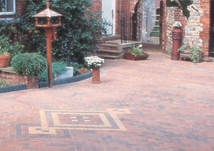 Patterned block paving as a driveway